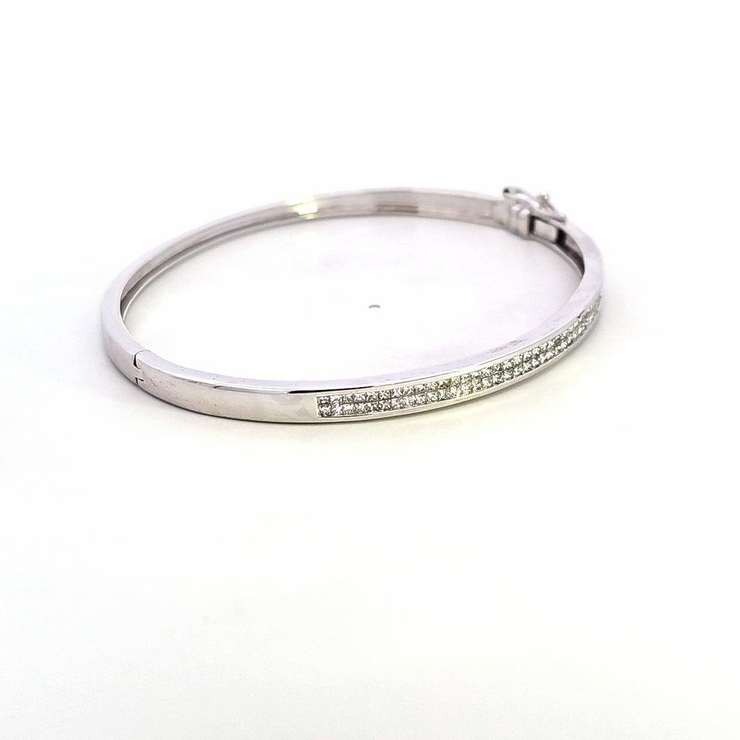 18KW Diamond Estate Bangle Bracelet