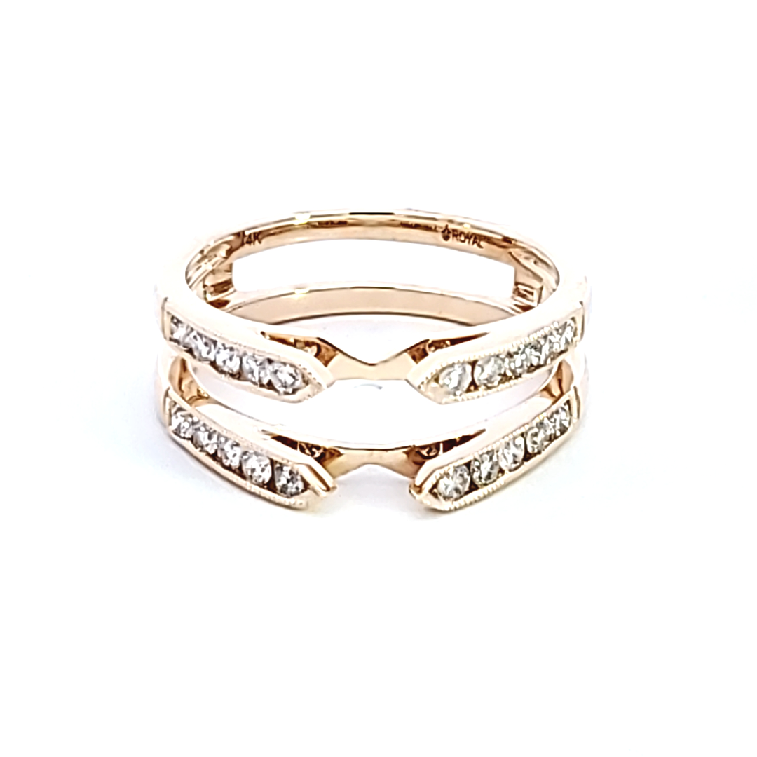 14KY Diamond Insert Wedding Band