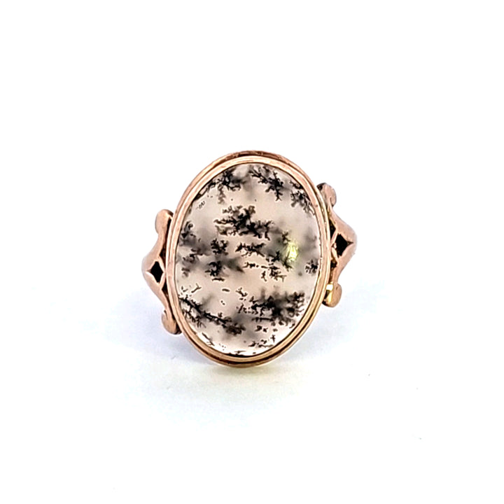 14KY Moss Agate Estate Ring