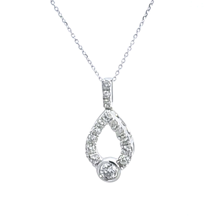 14KW Diamond Teardrop Pendant