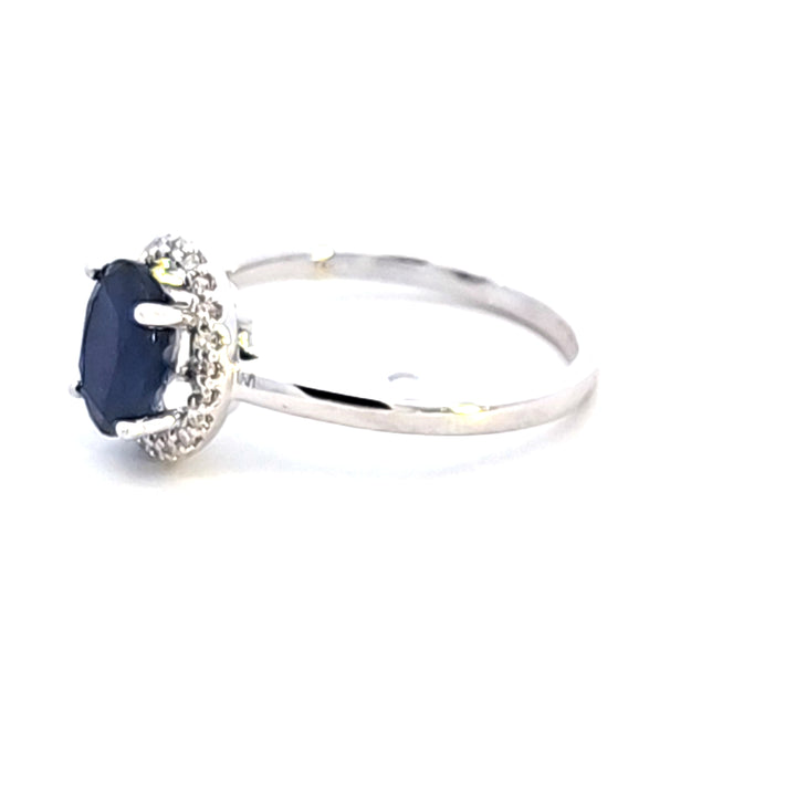 14KW Blue Sapphire and Diamond Ring