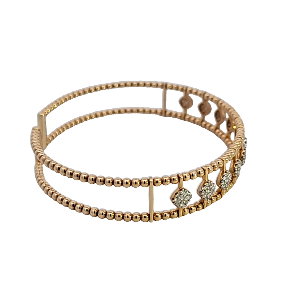 14KY Bajukan Bead Cuff Double Bangle Bracelet