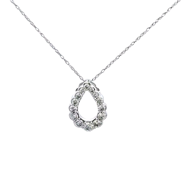 14KW Diamond Teardrop Pendant