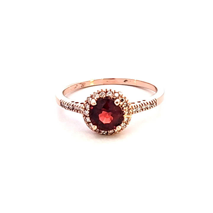 14KR Garnet and Diamond Estate Ring