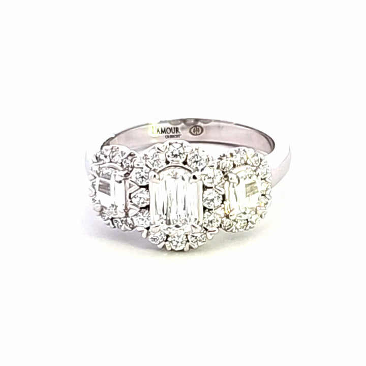 14KW Crisscut Classic Diamond Fashion Ring