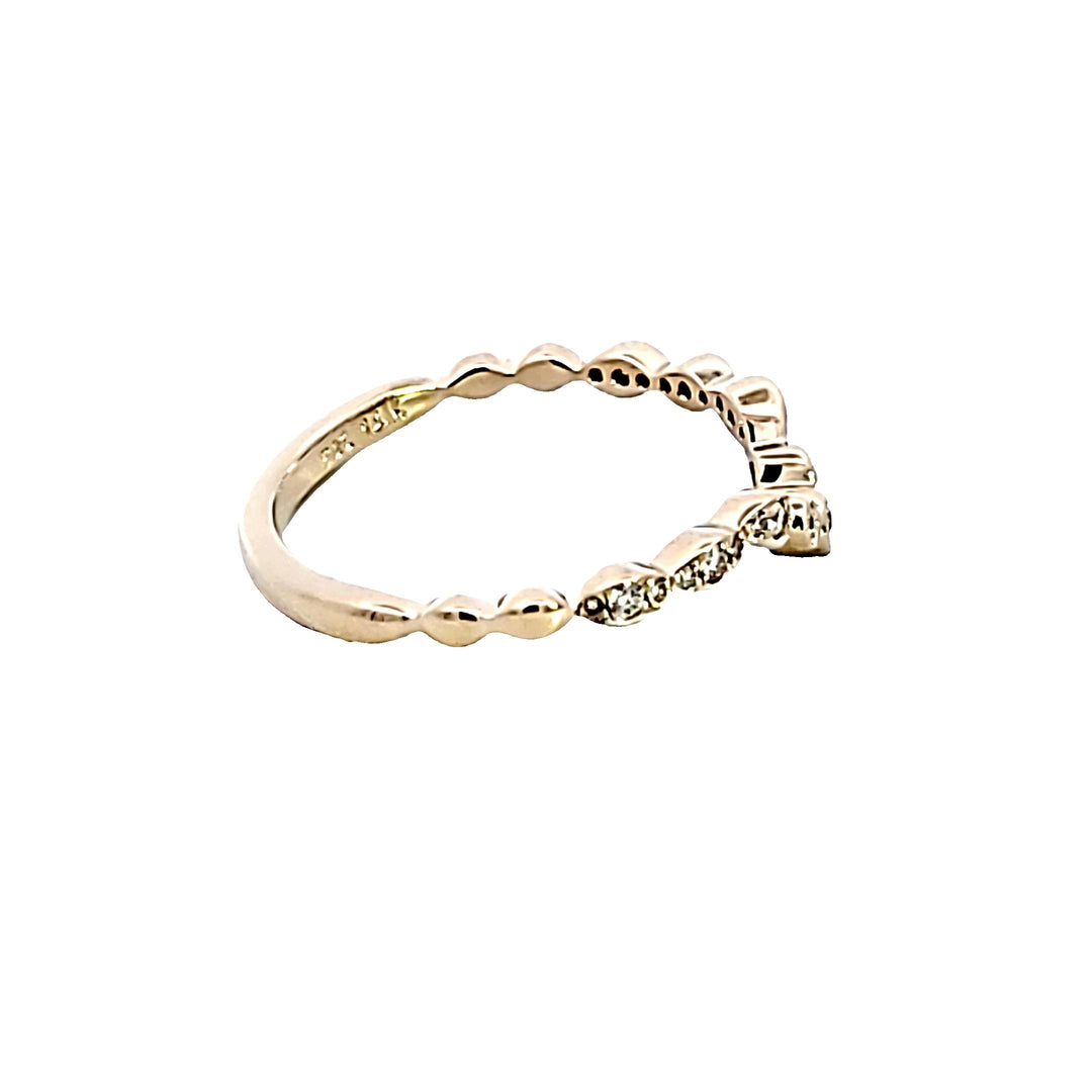 14KY Diamond Contour Wedding Band