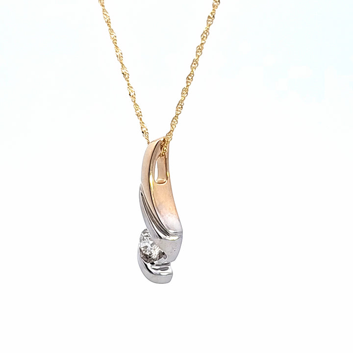 14KTT Diamond Pendant
