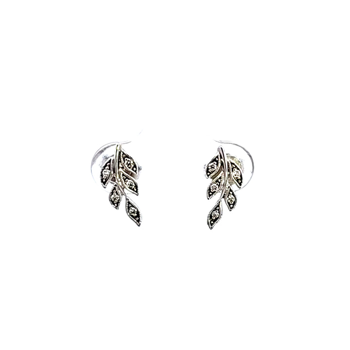 14KW Diamond Leaf Earrings
