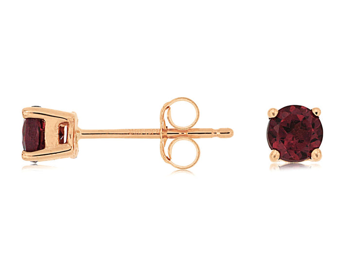 14KR Rhodolite Garnet Stud Earrings