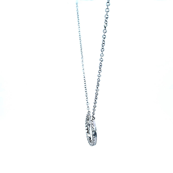 Sterling Silver and Platinum CZ Horseshoe Necklace