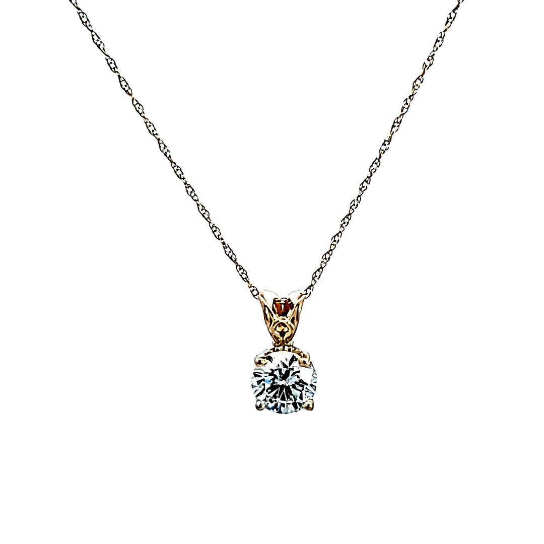 14KY Diamond Solitaite Pendant