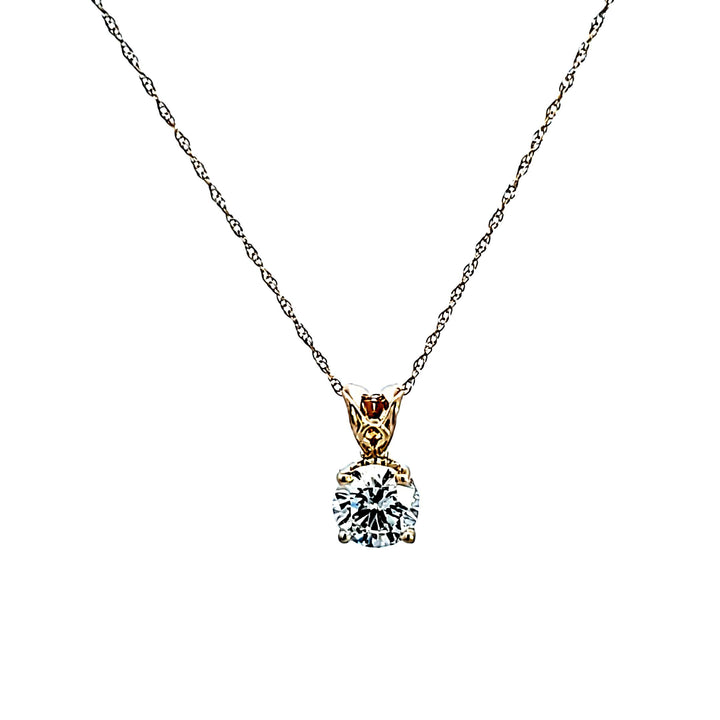 14KY Diamond Solitaite Pendant