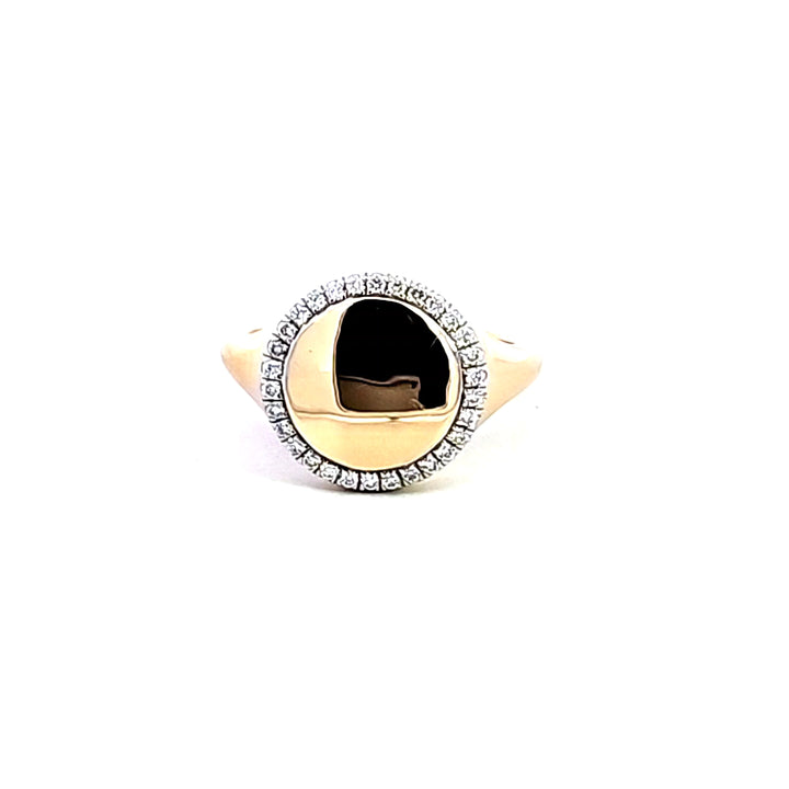 14KY Diamond Signet Ring