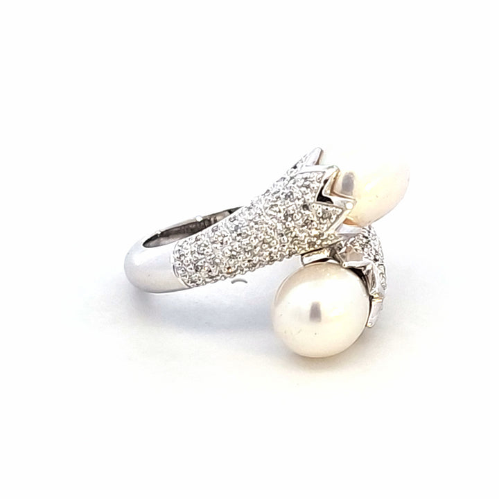 14KW Pearl and Diamond Estate Ring