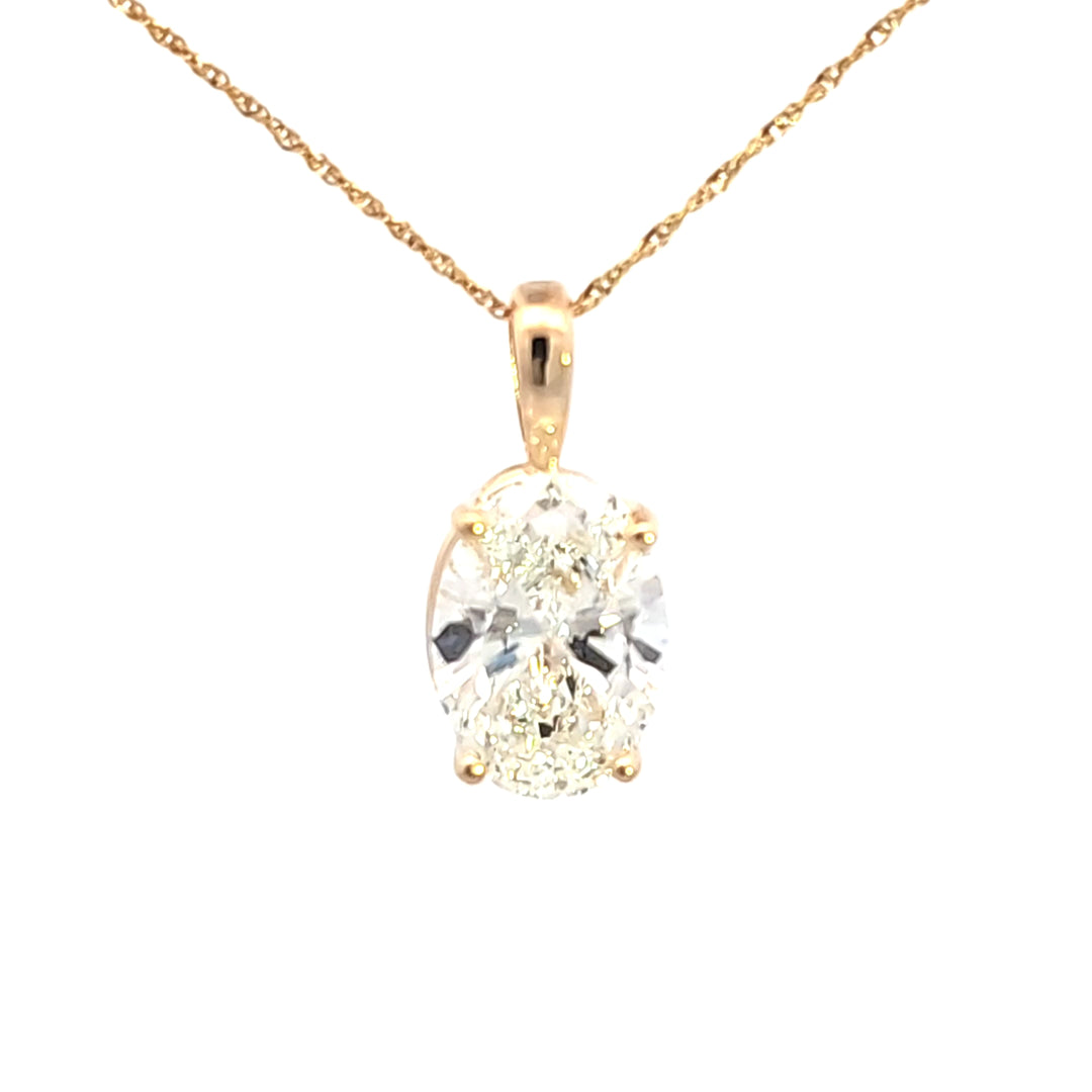 14KY 5.06 carat Lab Created Diamond Pendant
