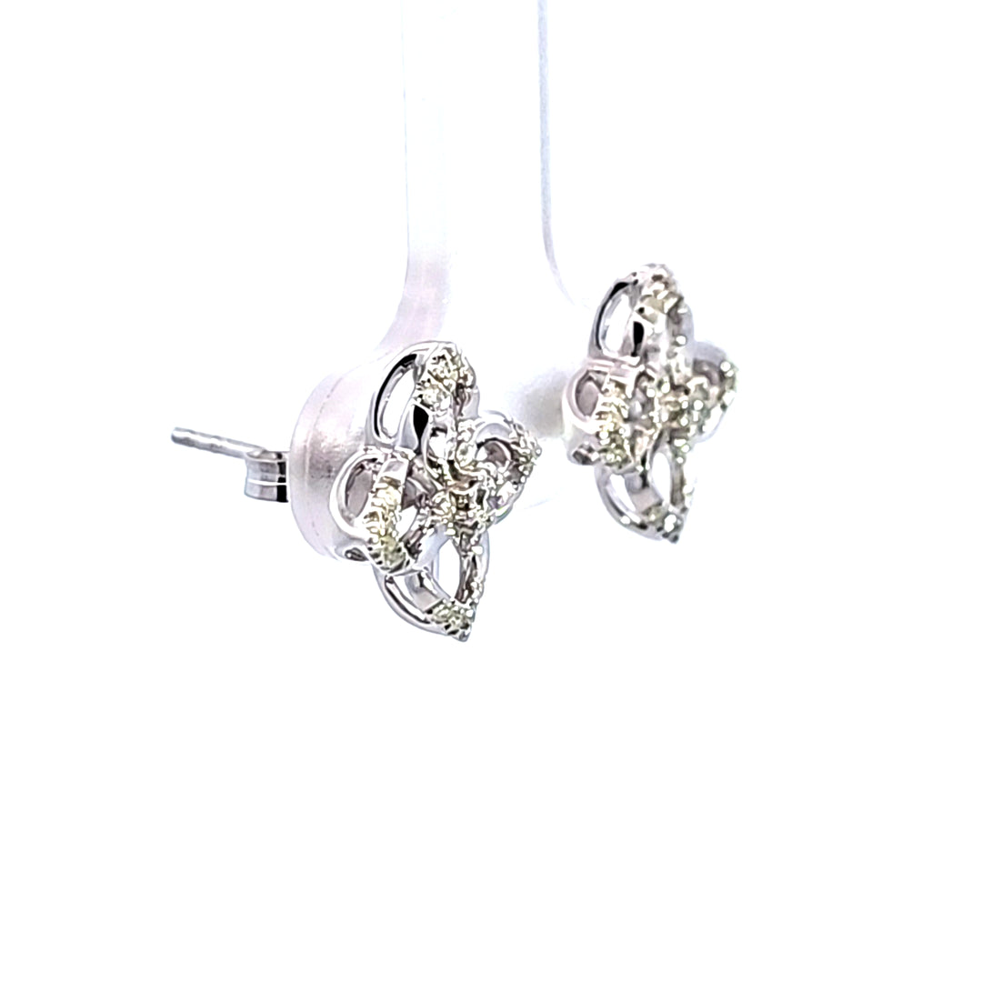14KW Diamond Floral Earrings