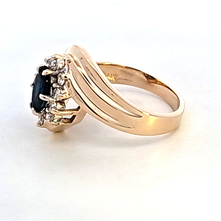 14KY Marquise Sapphire and Diamond Estate Ring