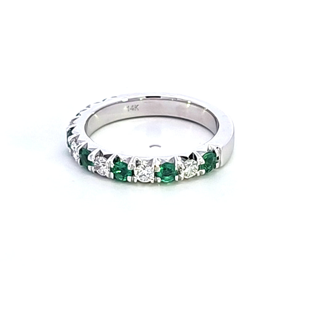 14KW Emerald and Diamond Ring