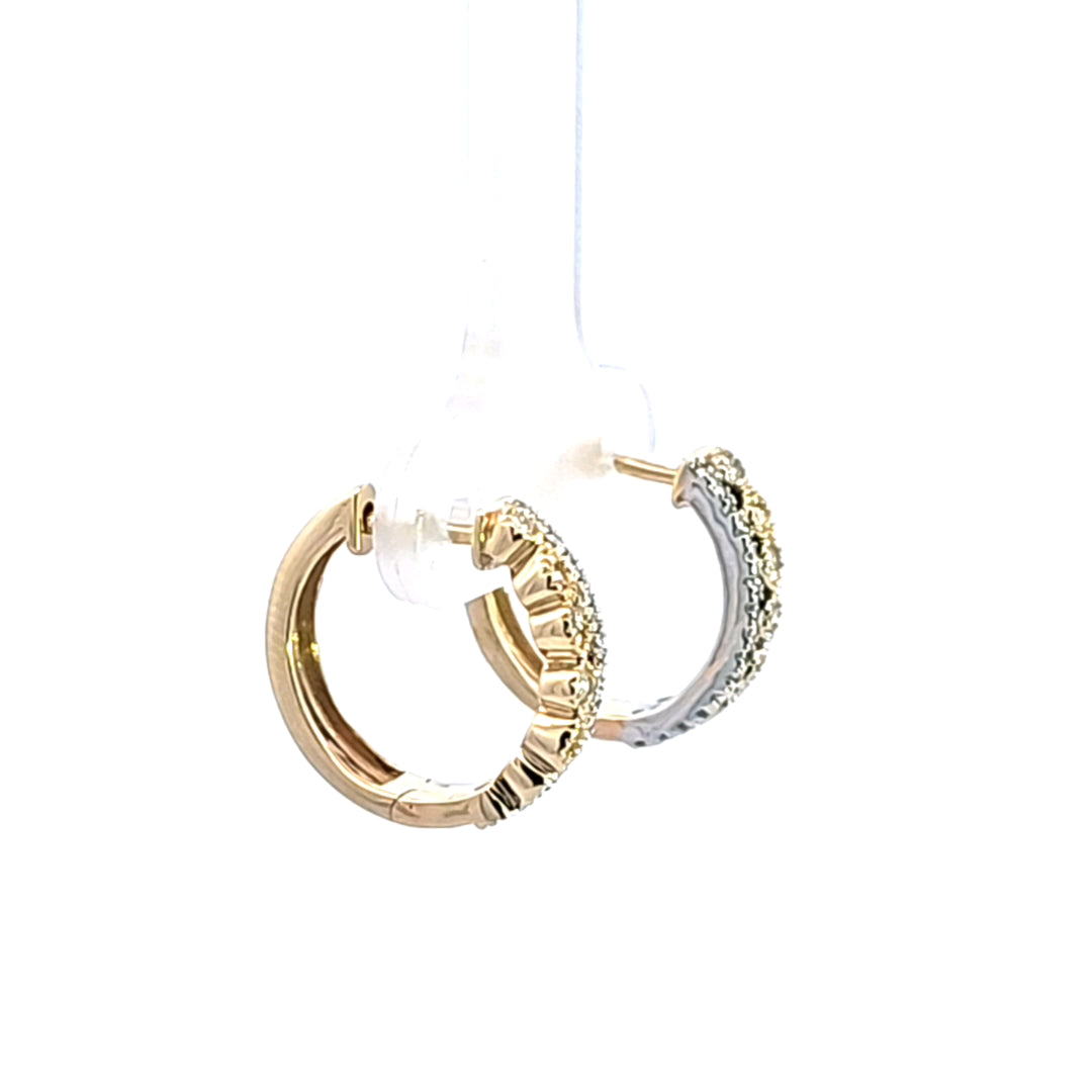 14KTT Diamond Hoop Earrings