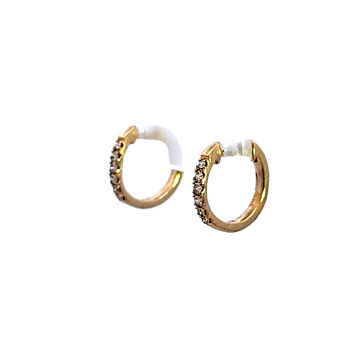 10KY Petite Huggie Diamond Hoop Earrings