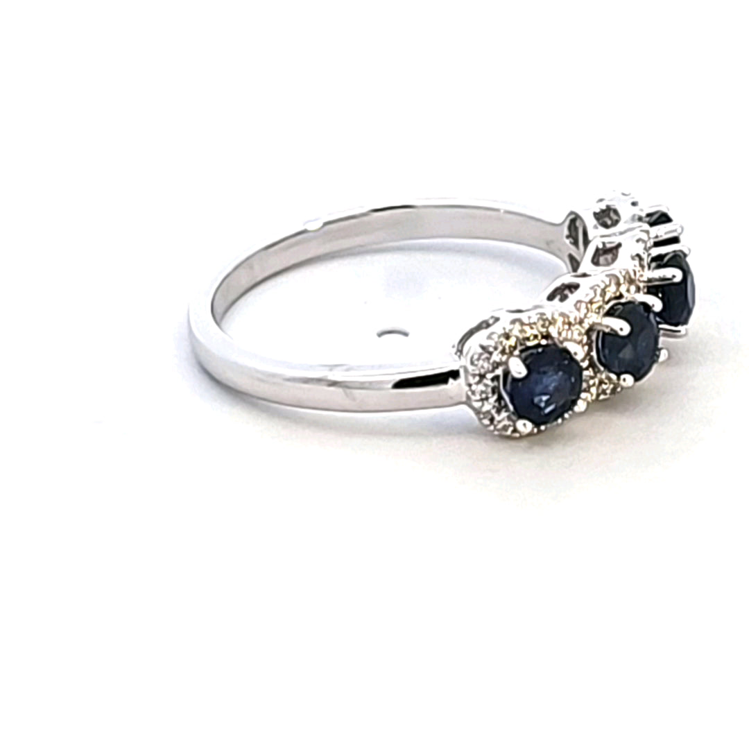14KW Blue Sapphire and Diamond Ring