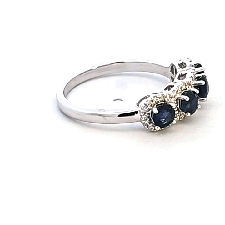 14KW Blue Sapphire and Diamond Ring