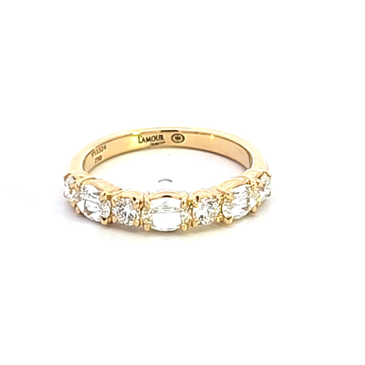 18KY Crisscut Diamond Wedding Band