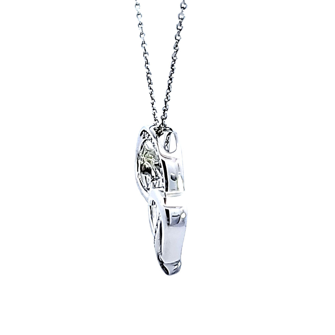 Sterling Silver Diamond Heart Pendant