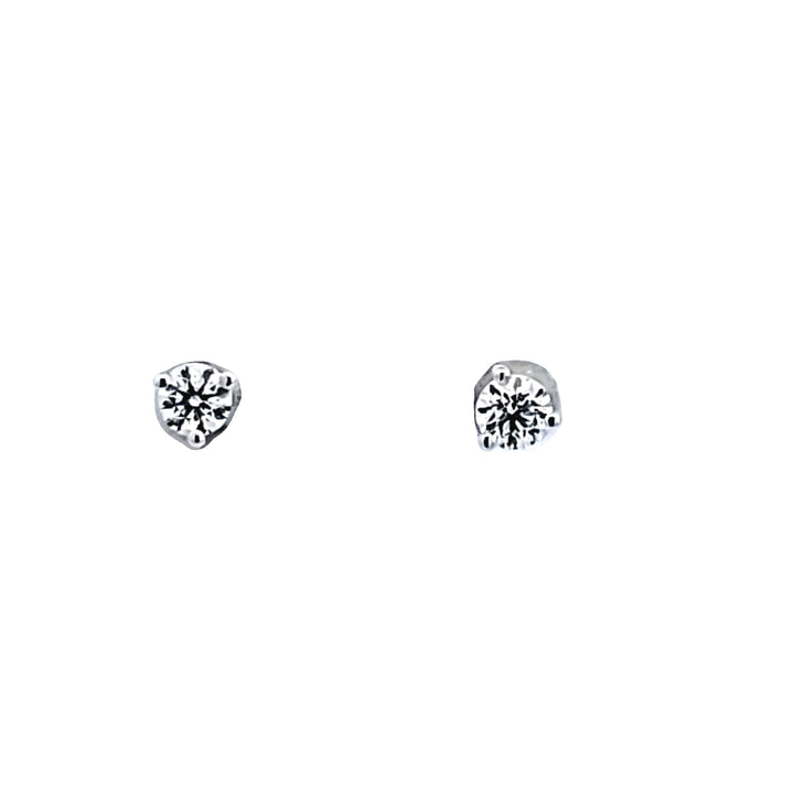 18KW Heart on Fire Three Prong Set 1/2 Carat Diamond Earrings