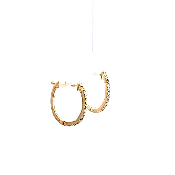 10KY Diamond Hoop Earrings