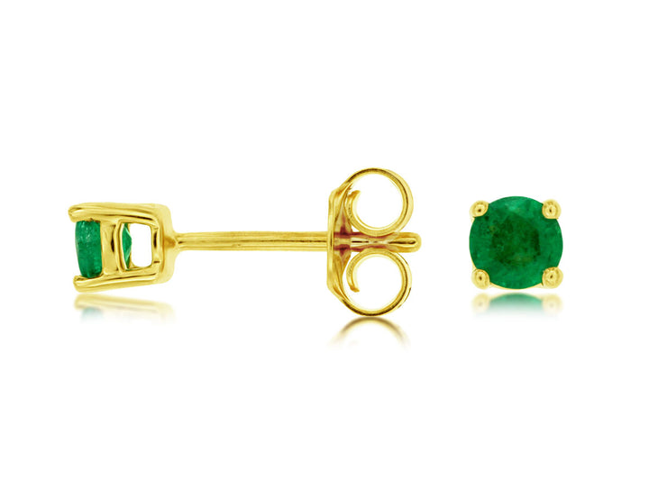 14KY Emerald Stud Earrings
