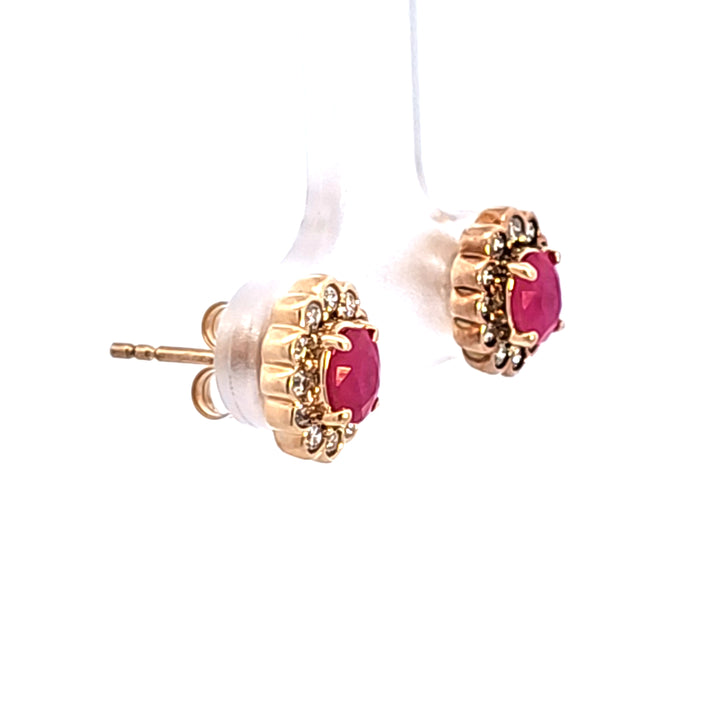 14KY Ruby and Diamond Earrings