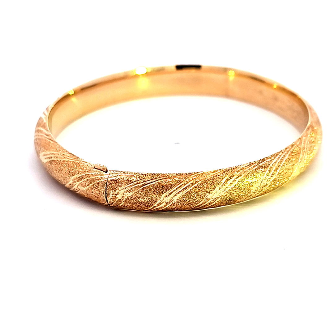 14KY Textured Bangle Estate Bracelet