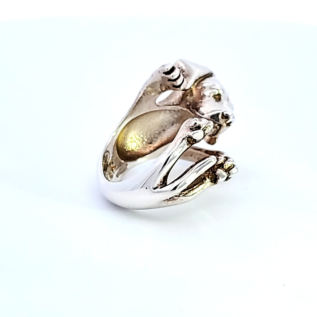 Sterling Silver Labrador Retriever Hug Ring