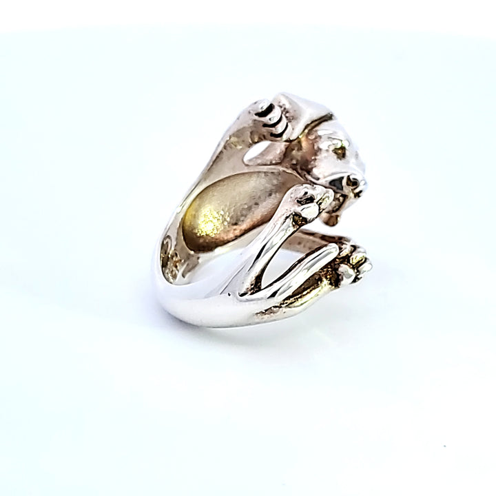 Sterling Silver Labrador Retriever Hug Ring