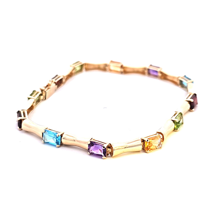 14KY Multi-Colored Gemstone Estate Bracelet