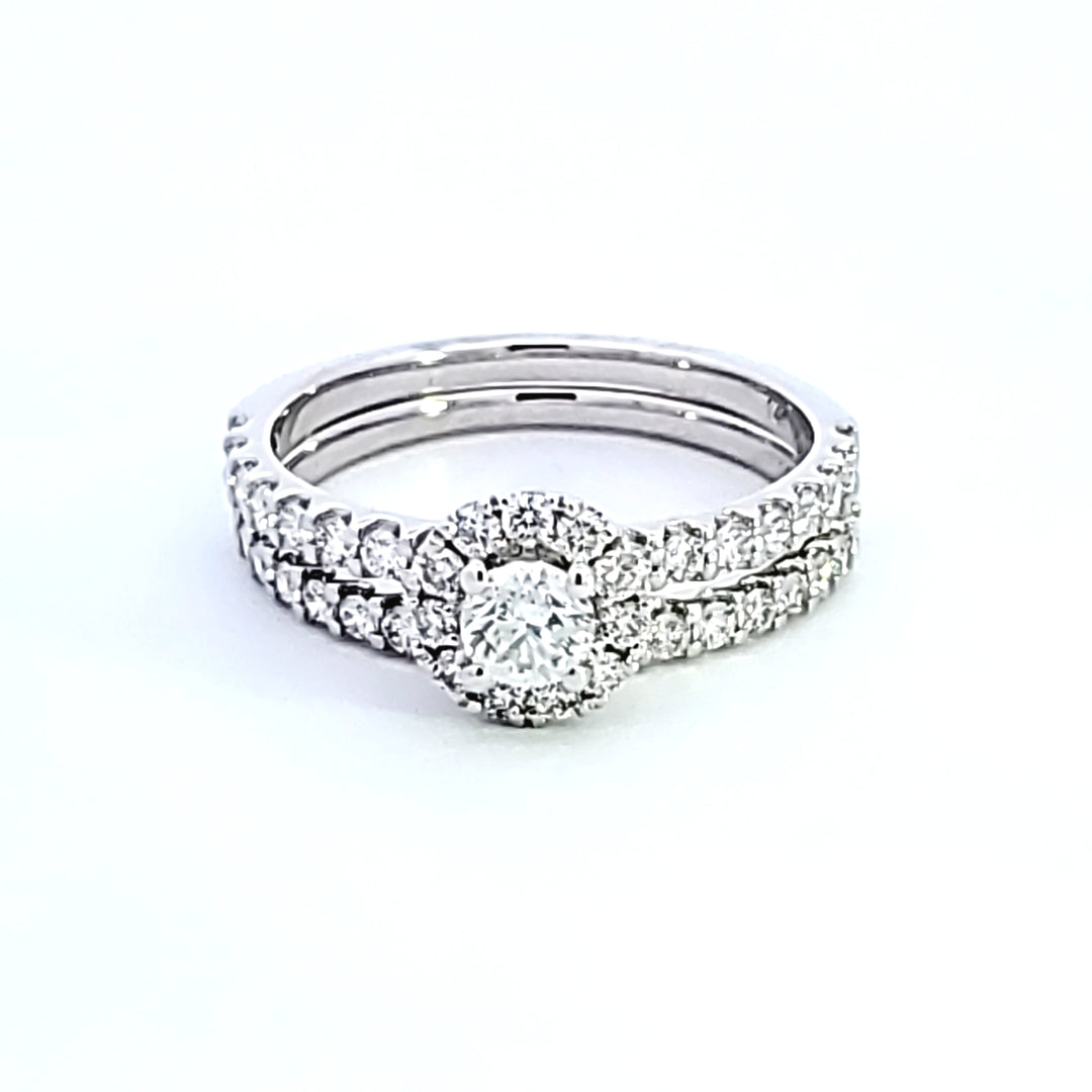 14KW Round Diamond Wedding Set
