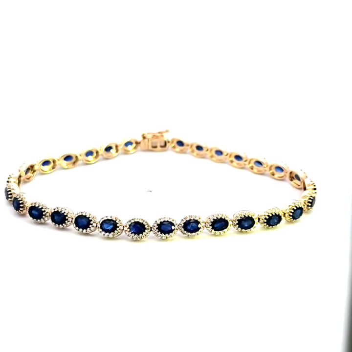 14KY Sapphire and Diamond Bracelet