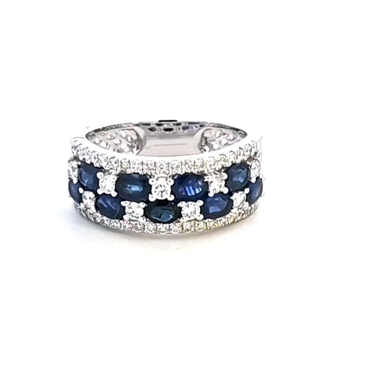 14KW Blue Sapphire and Diamond Ring