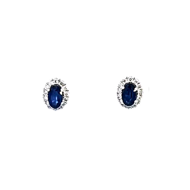 14KW Sapphire and Diamond Earrings