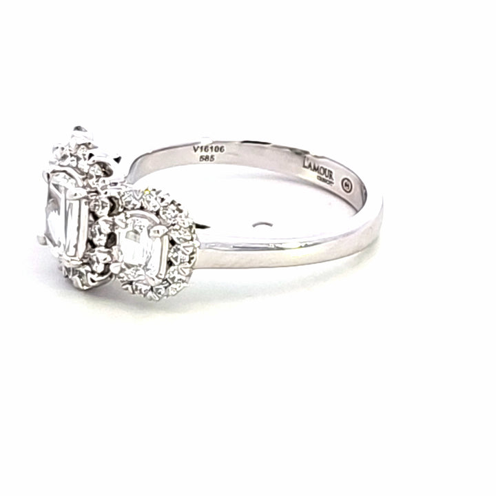14KW Crisscut Classic Diamond Fashion Ring