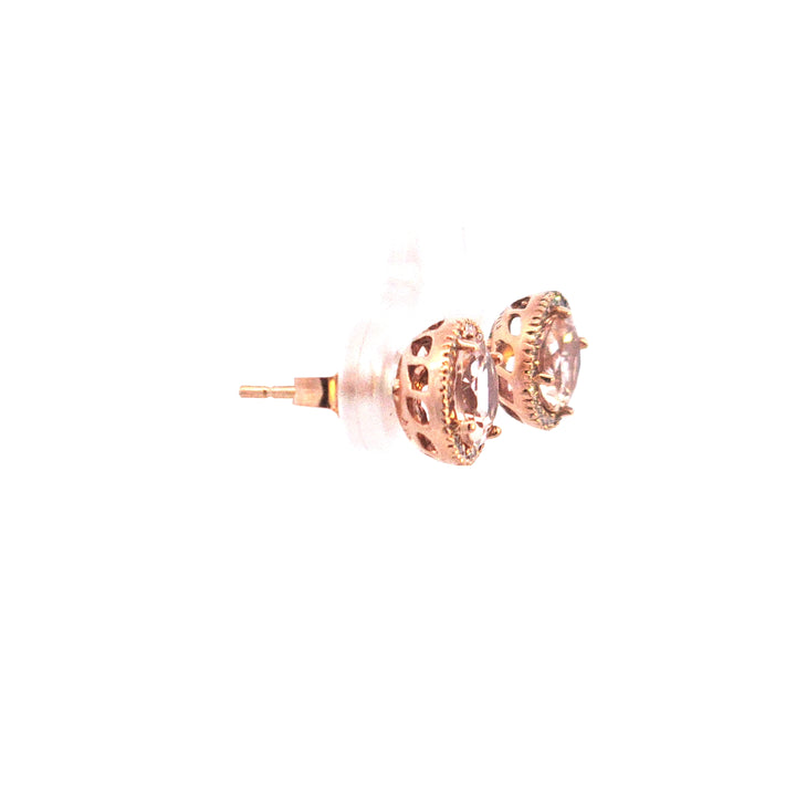 14KR Morganite and Diamond Earrings