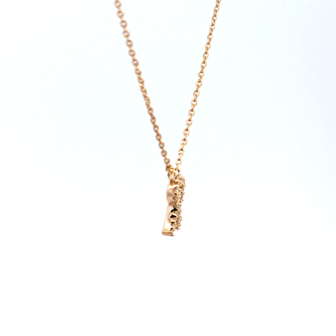 10KY Diamond Initial R Necklace