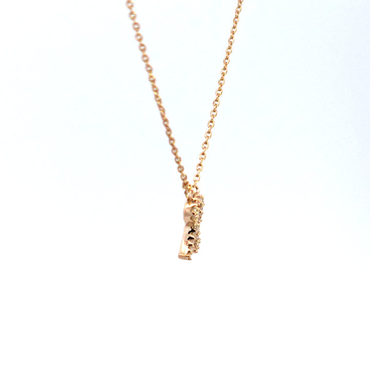 10KY Diamond Initial R Necklace