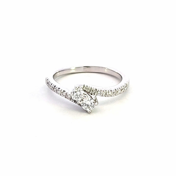 14KW Diamond Estate Bypass Ring
