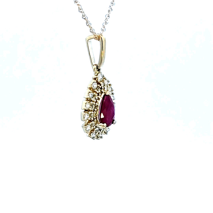14KY Ruby and Diamond Pendant