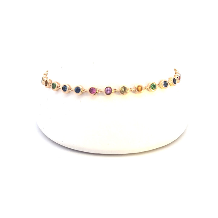 14KY Multi-Color Sapphire Bracelet