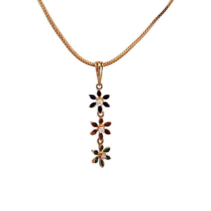 18KY Diamond Estate Floral Pendant