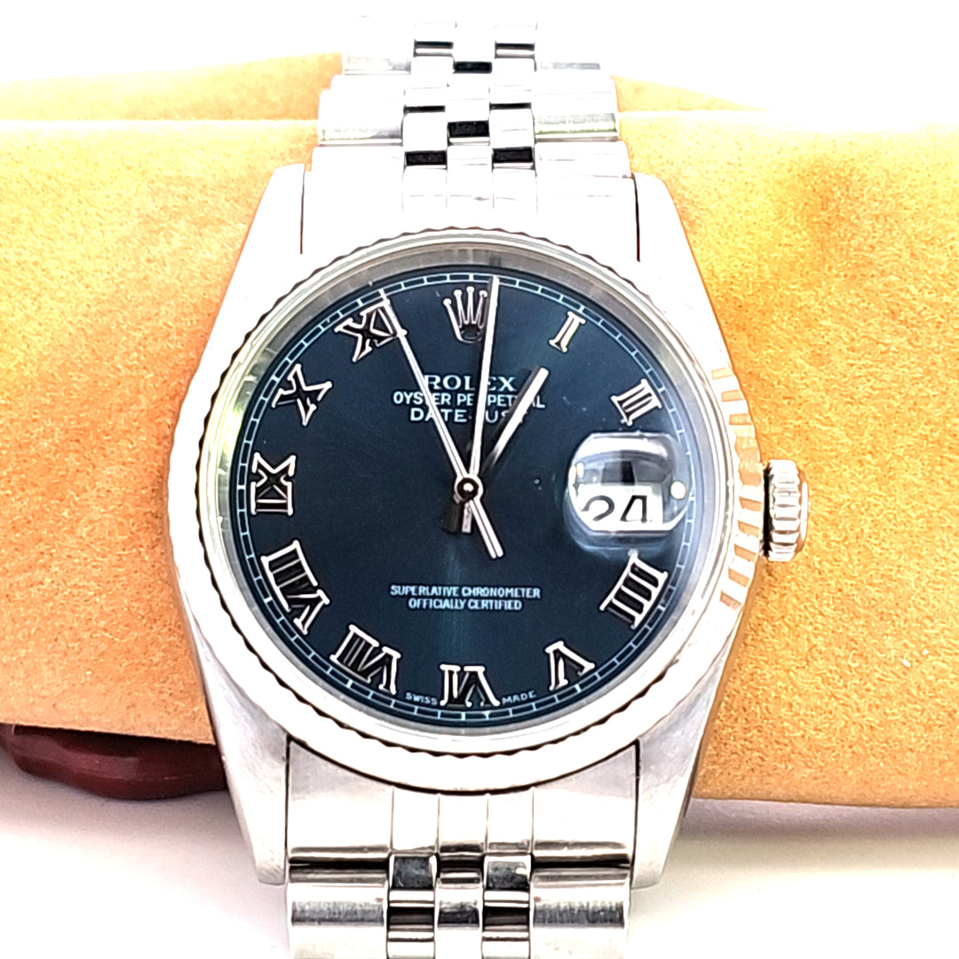 Stainless Steel 1994 Rolex Blue Dial Datejust