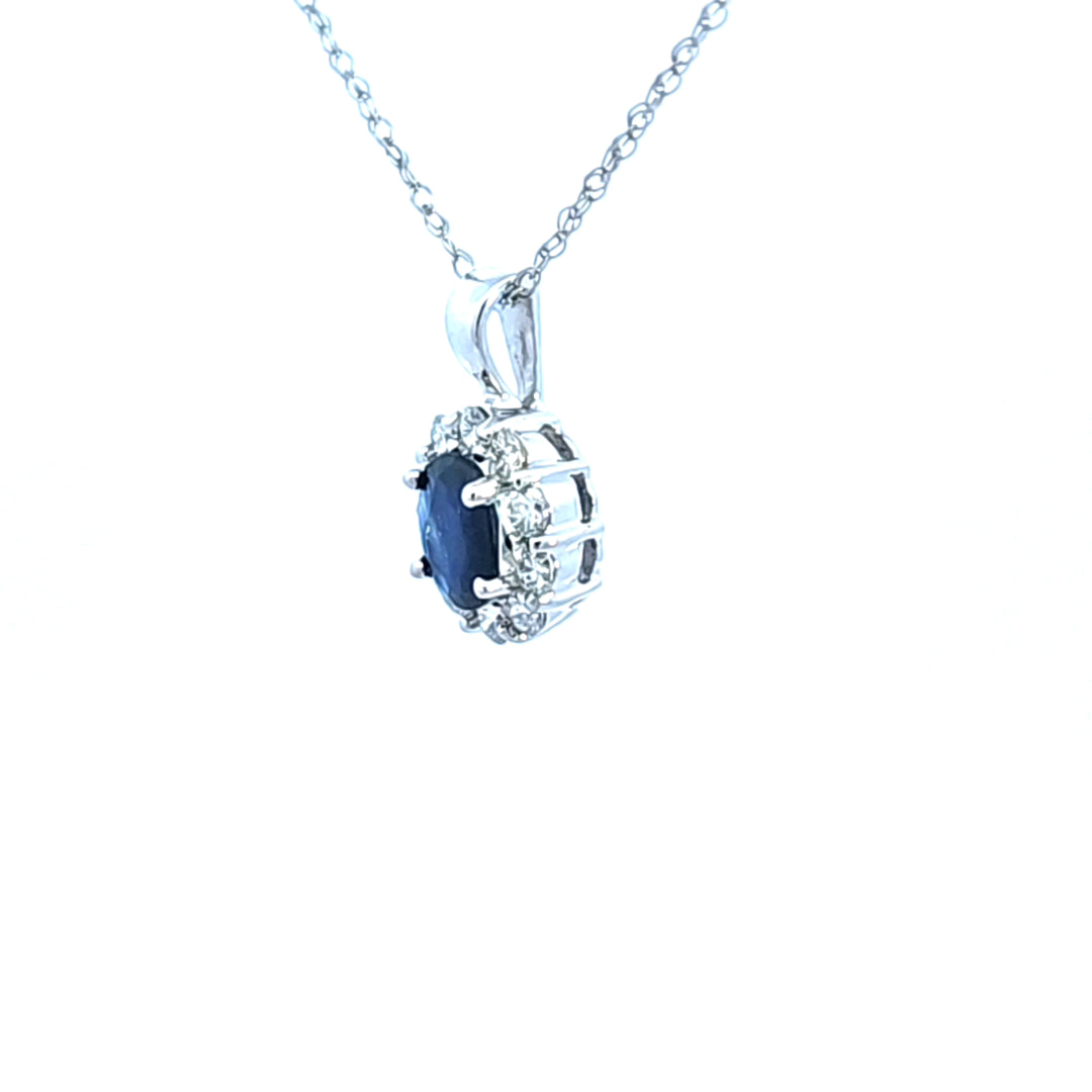 14KW Sapphire and Diamond Pendant